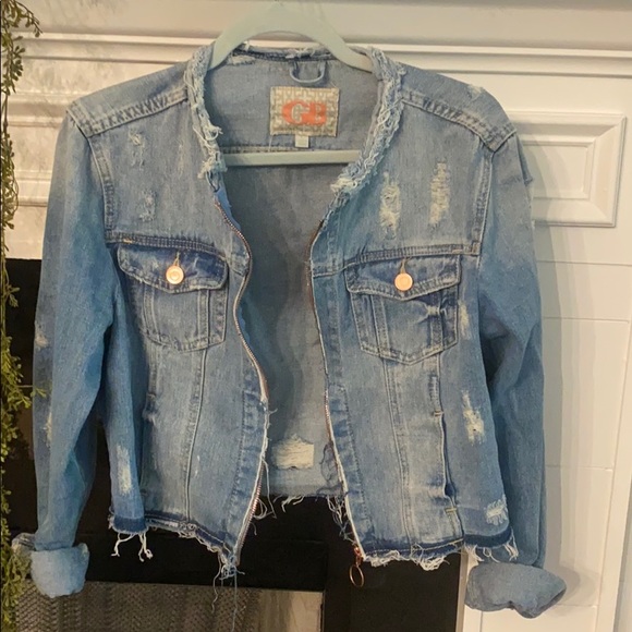 Gianni Bini Jackets & Blazers - Women's Gianni Bini Distressed Jean Jacket.
